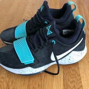 Paul George 1 basketball shoes Black Aqua